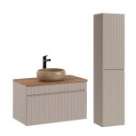 Ensemble meuble vasque colonne stratifiés beige Ensemble meuble vasque colonne stratifiés beige