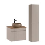 Ensemble meuble vasque colonne stratifi�s beige