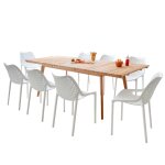 Ensemble repas de jardin 8 places en teck bois