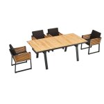 Ensemble repas noir l200 x p100 x h75 cm Ensemble repas noir l200 x p100 x h75 cm