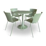 Ensemble de repas table et 4 fauteuils en polypropylne vert