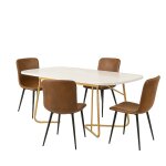 Ensemble salle à manger table blanc et 4 chaises marron Ensemble salle à manger table blanc et 4 chaises marron