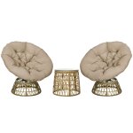 Ensemble salon de jardin 2 fauteuils papasan table basse coussins Ensemble salon de jardin 2 fauteuils papasan table basse coussins