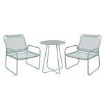 Ensemble salon jardin 3 pices 2 fauteuils lounge et table ronde vert