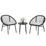 Ensemble salon de jardin 3 pièces 2 personnes avec coussins Ensemble salon de jardin 3 pièces 2 personnes avec coussins