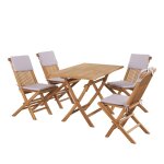 Ensemble table et 4 chaises de jardin en teck Ensemble table et 4 chaises de jardin en teck