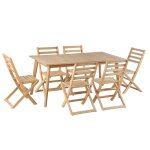 Ensemble table et 6 chaises extensible 160 / 220cm en bois d'acacia Ensemble table et 6 chaises extensible 160 / 220cm en bois d'acacia