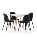 Ensemble table 80x80 cm et 4 chaises de salle  manger noir