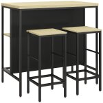 Ensemble table de bar 2 tabourets style industriel - 2 étagères Ensemble table de bar 2 tabourets style industriel - 2 étagères