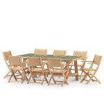 Ensemble table céramique verte 205x105 et 8 chaises Ensemble table céramique verte 205x105 et 8 chaises