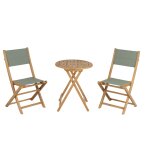 Ensemble table et chaises 2 places en bois teck