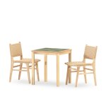 Ensemble table et chaises 2 places en céramique verte 65x65 Ensemble table et chaises 2 places en céramique verte 65x65