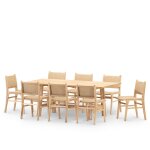 Ensemble table et chaise 8 places en bois 200x100 Ensemble table et chaise 8 places en bois 200x100