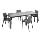 Ensemble table et chaises anthracite 150x90 cm Ensemble table et chaises anthracite 150x90 cm
