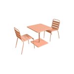 Ensemble table et chaise de jardin acier orange clair Ensemble table et chaise de jardin acier orange clair