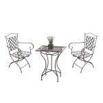Ensemble table et chaises de jardin en mtal bronze