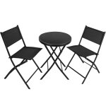 Ensemble table et chaises noire 45. 5 x 12. 5 x 98 cm