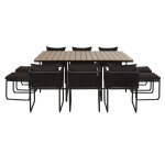 Ensemble table en composite imitation teck 6 / 10 personnes avec fauteuils et tabourets en résine noire ... Ensemble table en composite imitation teck 6 / 10 personnes avec fauteuils et tabourets en résine noire ...