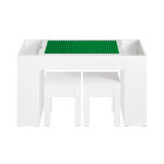 Ensemble de table de construction avec 2 tabourets effet bois blanc