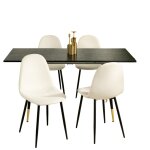 Ensemble table extensible noir 120 - 160 et 4 chaises