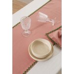 Ensemble de table nappe et serviettes 8 pièces lin 100% rose et vert Ensemble de table nappe et serviettes 8 pièces lin 100% rose et vert