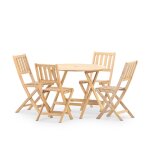 Ensemble table pliante ronde 90cm + 4 chaises de balcon