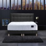 Ensemble tte de lit matelas ressorts sommier anthracite 180x200