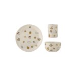 Ensemble de vaisselle en grs blanc ( lot de 3 )