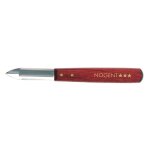 Eplucheur 1 tranchant manche en bois fonc marron en inox h1