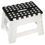 Escabeau marchepied pliable plastique blanc et noir h22cm Escabeau marchepied pliable plastique blanc et noir h22cm