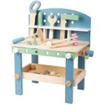 Etabli compact nordic en bois bleu 45x28x52 cm