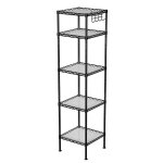 tagre  5 niveaux acier plastique noir semi - transparent