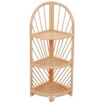 Etagere d'angle 3 niveaux en rotin naturel