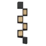 tagre d'angle  5 niveaux cts en rotin pvc noir