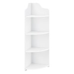 Étagère d'angle pour salle de bain bois blanche 28 x 28 x 90 cm Étagère d'angle pour salle de bain bois blanche 28 x 28 x 90 cm