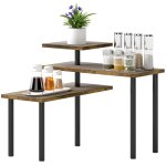 tagre de cuisine rotative 3 niveaux cadre en mtal brun rustique