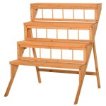 tagre chelle  fleurs en bois - 4 tagres - bois sapin pr - huil