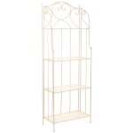 tagre en fer forg blanc 58x25x160