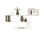 Etagère murale 3 tablettes effet bois blanc Etagère murale 3 tablettes effet bois blanc