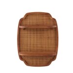 Etagère murale en bois d'acacia et rotin Etagère murale en bois d'acacia et rotin