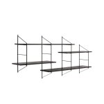 tagre murale en mtal et 4 tablettes en bois noir cendr