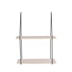 Etagère murale en métal et bois 55x21xh72 cm - bois clair et noir Etagère murale en métal et bois 55x21xh72 cm - bois clair et noir
