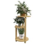 �tag�re � plantes pi�destal en bois beige
