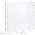 tagre rangement 16 casiers blanche 127 x 31. 5 x 127 cm