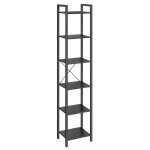 tagre de rangement 6 niveaux 30 x 40 x 187, 5 cm noir bois et noir