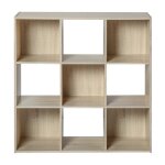 Etagre de rangement 9 cases - effet bois clair