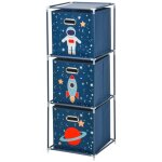 tagre rangement jouets 3 casiers chambre garon 35x35x102cm