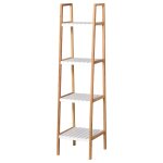 Etagère salle de bain bambou 4 niveaux bois pin blanc Etagère salle de bain bambou 4 niveaux bois pin blanc