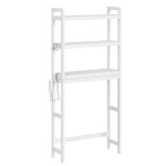 Étagère wc 3 niveaux avec étagère réglable blanc Étagère wc 3 niveaux avec étagère réglable blanc