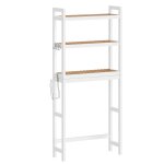 �tag�re wc 3 niveaux avec �tag�re r�glable blanc et beige